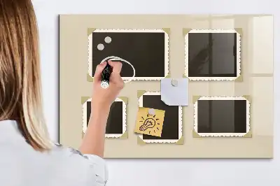 Magnetic erase board with retro frame