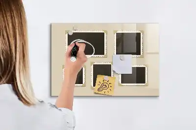 Magnetic erase board with retro frame