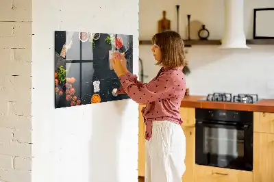 Magnetic dry erase board for kitchen accessories