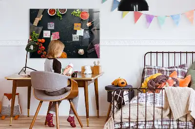 Magnetic dry erase board for kitchen accessories