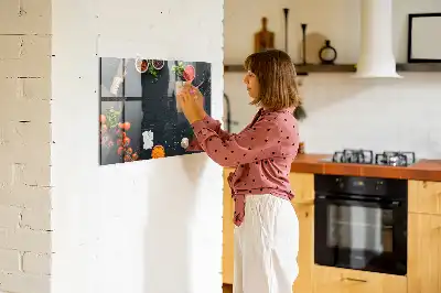 Magnetic dry erase board for kitchen accessories