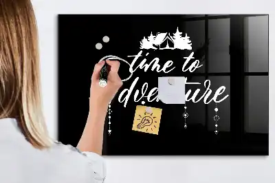Magnetic dry erase board Time for adventure design