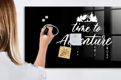 Magnetic dry erase board Time for adventure design