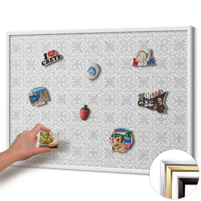 Magnetic board with white frame Regular ornament pattern