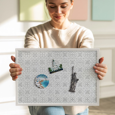 Magnetic board with white frame Regular ornament pattern