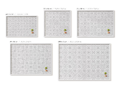 Magnetic board with white frame Regular ornament pattern