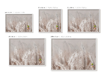 Magnetic board with white frame Natural boho leaves