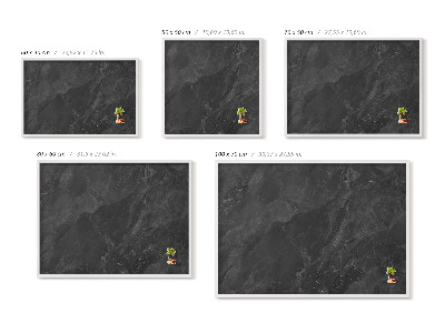 Magnetic board with white frame Dark stone structure
