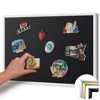 Magnetic board with white frame Black color