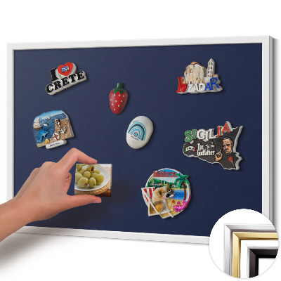Magnetic board with white frame Dark navy blue color
