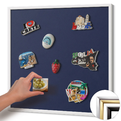Magnetic board with white frame Dark navy blue color