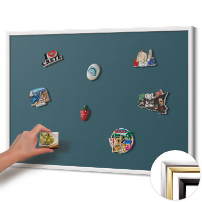 Magnetic board with white frame Dark sea color
