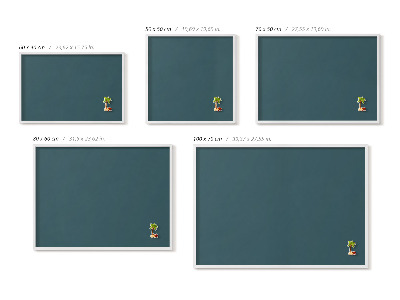 Magnetic board with white frame Dark sea color