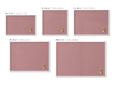 Magnetic board with white frame Pastel pink color