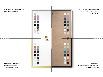Magnetic board with white frame Powder pink beige color