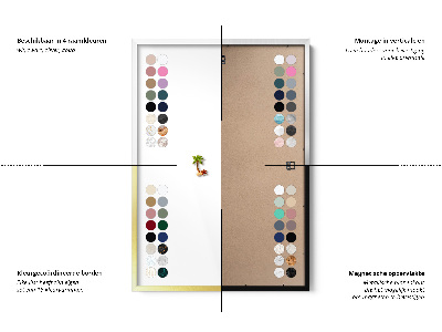 Magnetic board with white frame Powder pink beige color