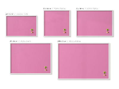 Magnetic board with white frame Pink color