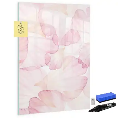 Magnetic writing board watercolor petals design