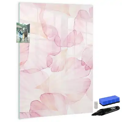 Magnetic writing board watercolor petals design
