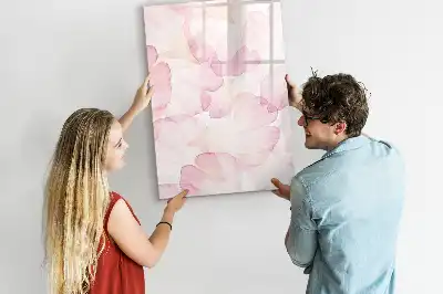 Magnetic writing board watercolor petals design