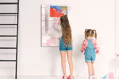 Magnetic writing board watercolor petals design