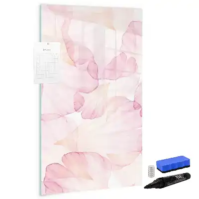 Magnetic writing board watercolor petals design
