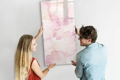 Magnetic writing board watercolor petals design