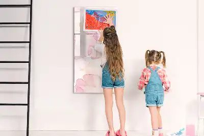 Magnetic writing board watercolor petals design