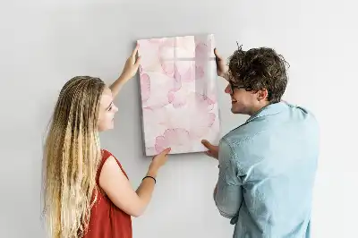 Magnetic writing board watercolor petals design