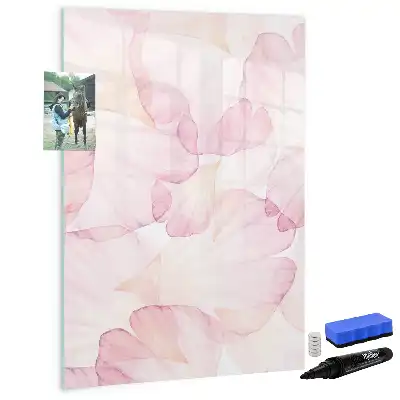 Magnetic writing board watercolor petals design