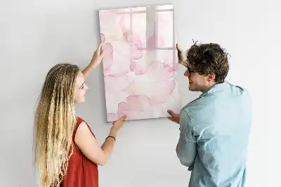 Magnetic writing board watercolor petals design