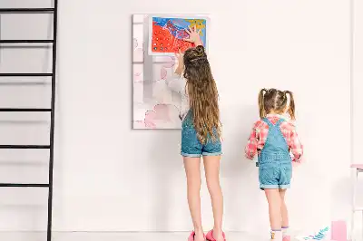 Magnetic writing board watercolor petals design