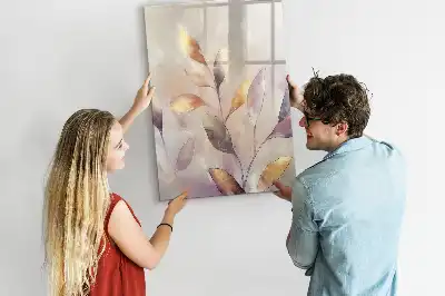 Magnetic dry erase board with watercolor plants design