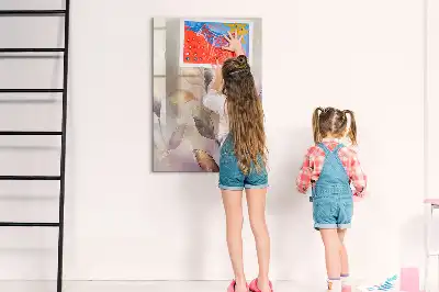 Magnetic dry erase board with watercolor plants design