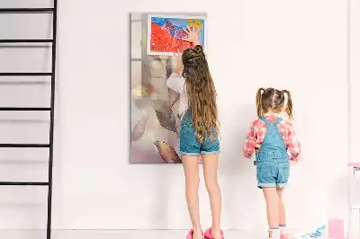 Magnetic dry erase board with watercolor plants design