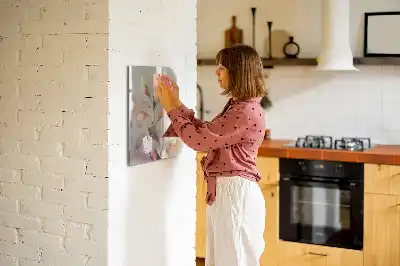 Magnetic dry erase board with watercolor plants design