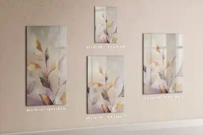 Magnetic dry erase board with watercolor plants design