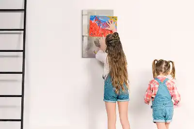 Magnetic dry erase board with watercolor plants design