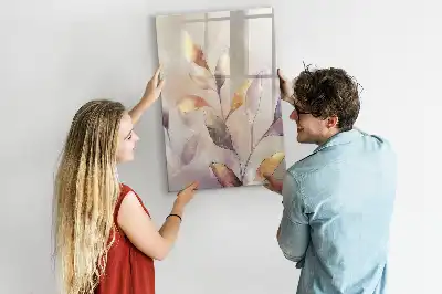 Magnetic dry erase board with watercolor plants design