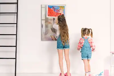 Magnetic dry erase board with watercolor plants design