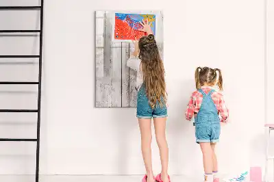 Magnetic dry erase board with wooden frame