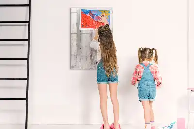 Magnetic dry erase board with wooden frame