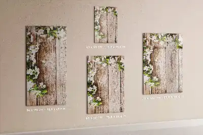 Magnetic writing board with flowers on wooden boards design
