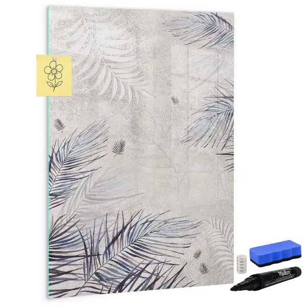 Magnetic writing board palm leaves pattern