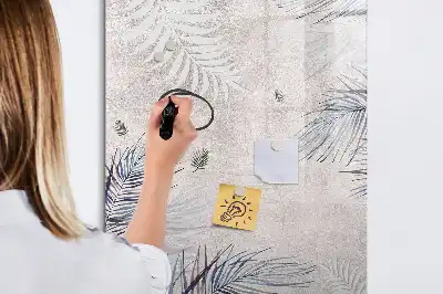 Magnetic writing board palm leaves pattern