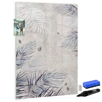 Magnetic writing board palm leaves pattern