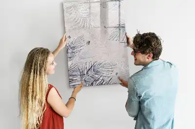 Magnetic writing board palm leaves pattern