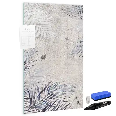 Magnetic writing board palm leaves pattern