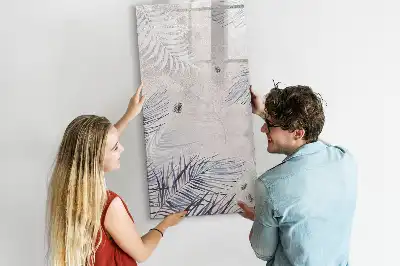 Magnetic writing board palm leaves pattern