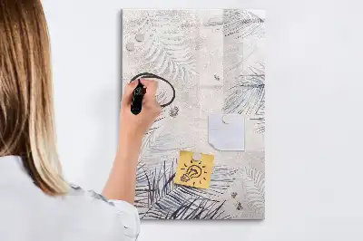 Magnetic writing board palm leaves pattern